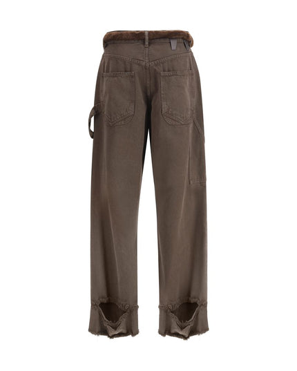 Darkpark Brown Cotton Casual Pants