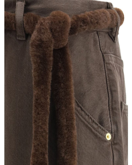 Darkpark Brown Cotton Casual Pants