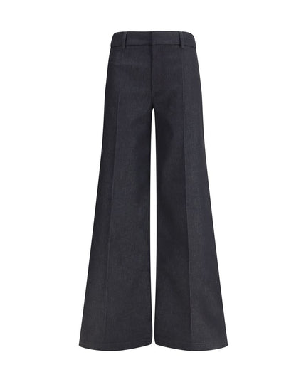Darkpark Black Polyester Flared Pants