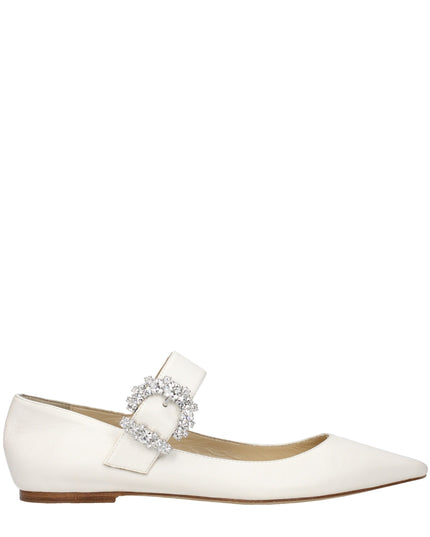 Jimmy Choo White Leather Ballet Flats