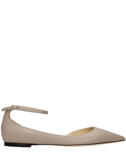 Jimmy Choo Gray Leather Ballet Flats