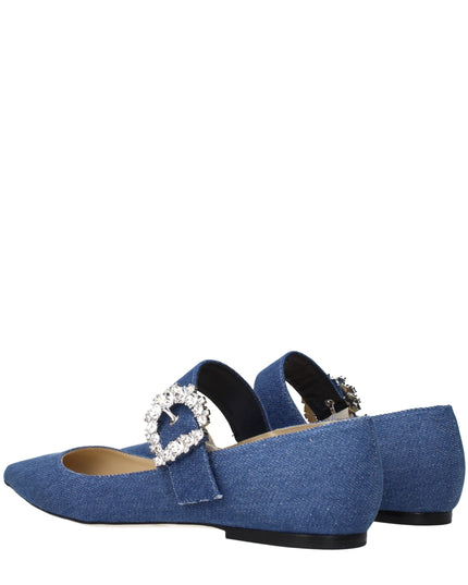 Jimmy Choo Blue Fabric Ballet Flats