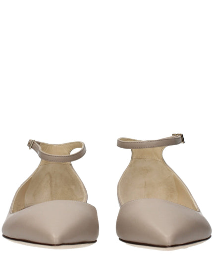 Jimmy Choo Gray Leather Ballet Flats