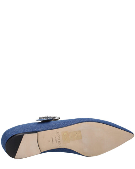 Jimmy Choo Blue Fabric Ballet Flats