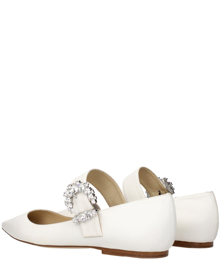 Jimmy Choo White Leather Ballet Flats