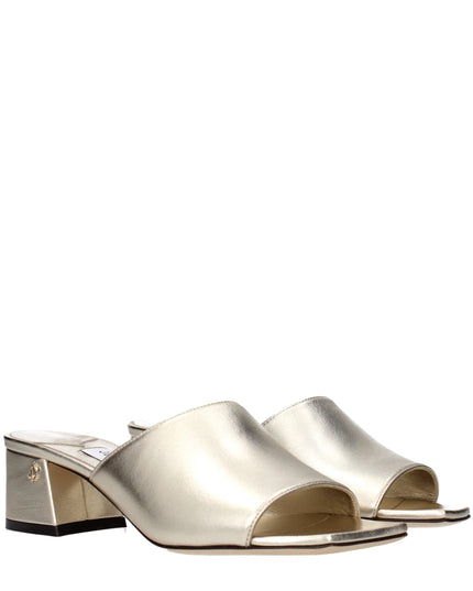 Jimmy Choo Gold Leather Platform Sandals