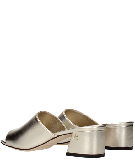 Jimmy Choo Gold Leather Platform Sandals