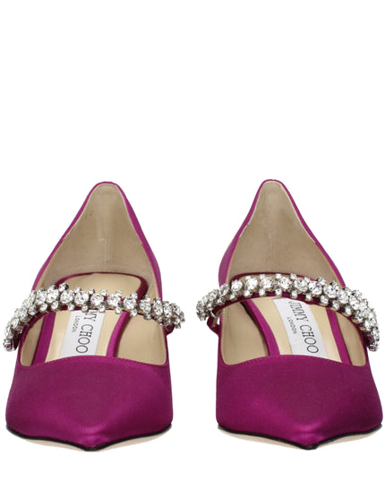 Jimmy Choo Pink Satin Mid Heel Pumps
