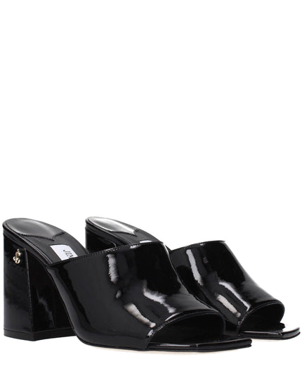Jimmy Choo Black Leather Platform Sandals