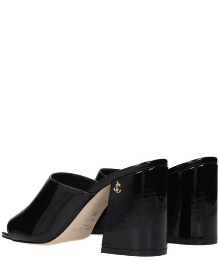 Jimmy Choo Black Leather Platform Sandals