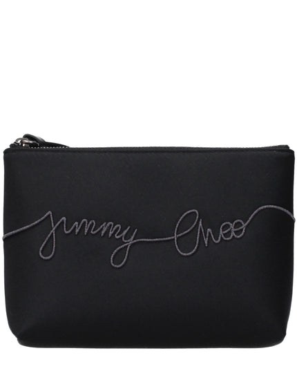 Jimmy Choo Black Satin Clutch Bag