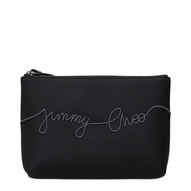 Jimmy Choo Black Satin Clutch Bag