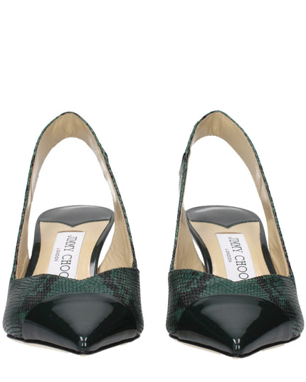 Jimmy Choo Green Leather High Heel Pumps