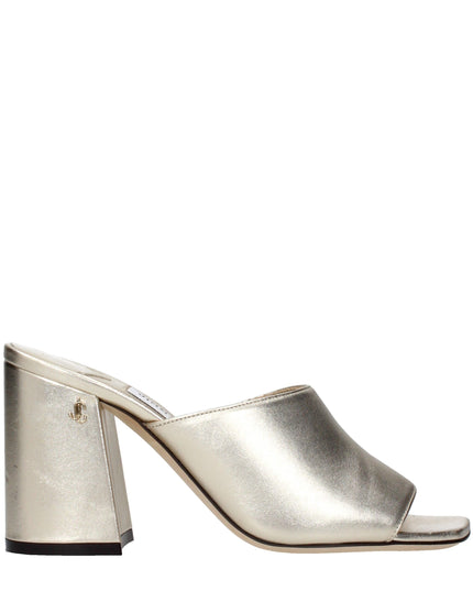 Jimmy Choo Gold Leather Platform Sandals