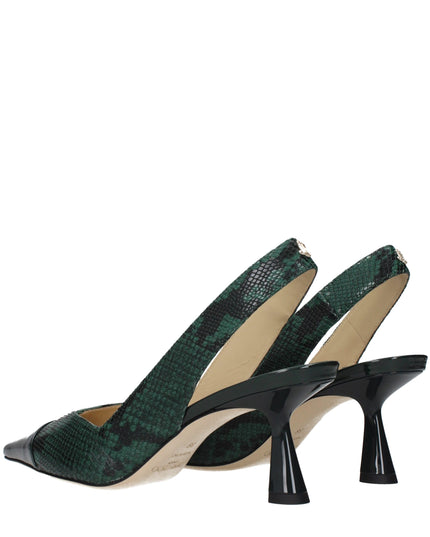 Jimmy Choo Green Leather High Heel Pumps