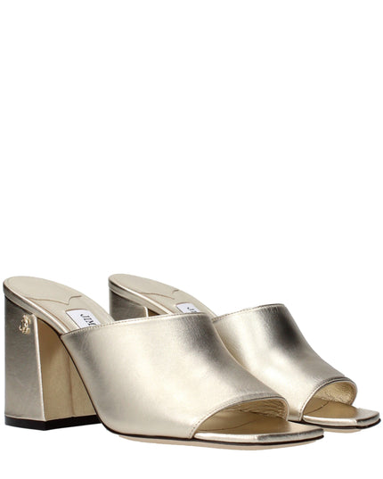 Jimmy Choo Gold Leather Platform Sandals