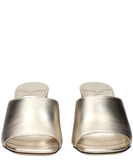 Jimmy Choo Gold Leather Platform Sandals
