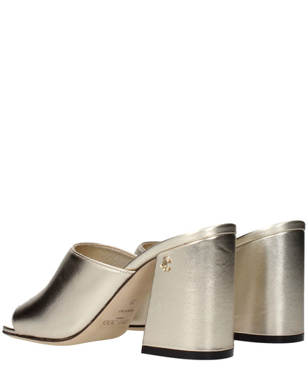 Jimmy Choo Gold Leather Platform Sandals