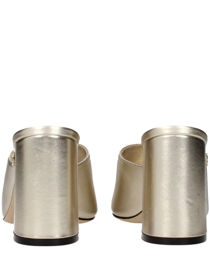 Jimmy Choo Gold Leather Platform Sandals