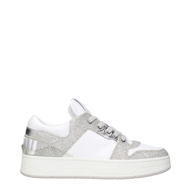 Jimmy Choo White Leather Low Top Sneakers