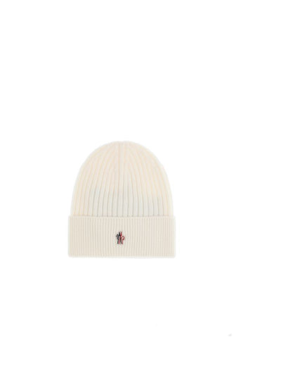 Moncler Grenoble Cream Fleece Wool Beanie