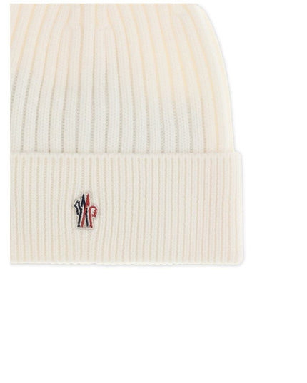 Moncler Grenoble Cream Fleece Wool Beanie