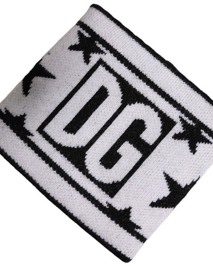 Dolce & Gabbana White Black Wool Logo #DGMILLENNIALS Wristband