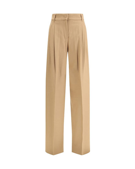 Max Mara Beige Fleece Wool Casual Pants