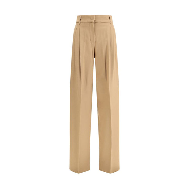 Max Mara Beige Fleece Wool Casual Pants