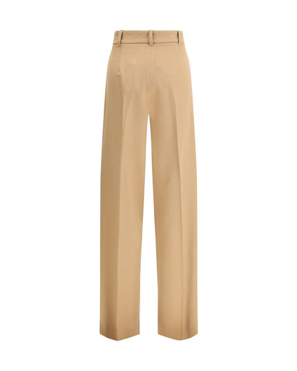 Max Mara Beige Fleece Wool Casual Pants