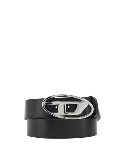 Diesel Black Calf Leather Bos Taurus Regular Belt