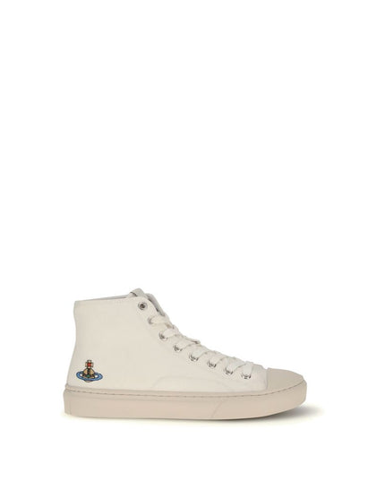 Vivienne Westwood White Cotton High Top Sneakers