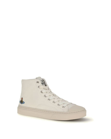 Vivienne Westwood White Cotton High Top Sneakers