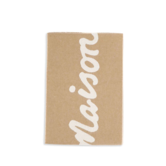Maison Kitsuné Beige Wool Scarf