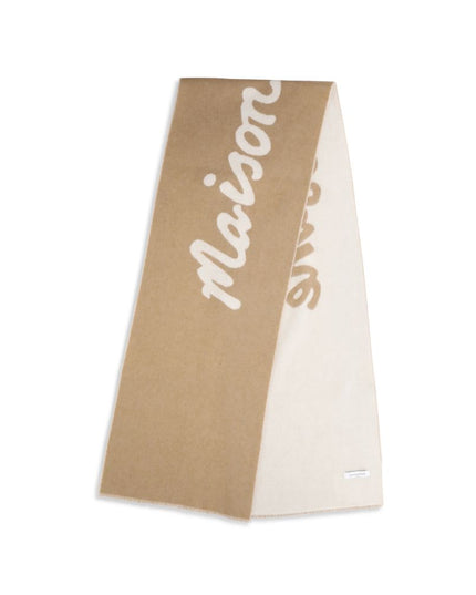 Maison Kitsuné Beige Wool Scarf