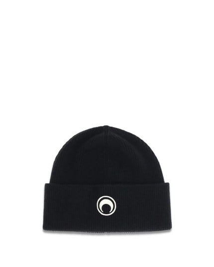Marine Serre Black Merino Wool Beanie
