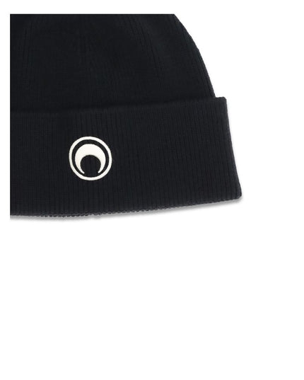 Marine Serre Black Merino Wool Beanie