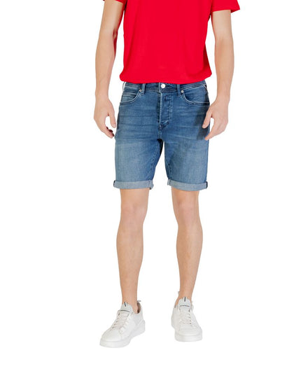 Replay Blue Cotton Bermuda Shorts