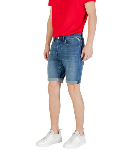 Replay Blue Cotton Bermuda Shorts