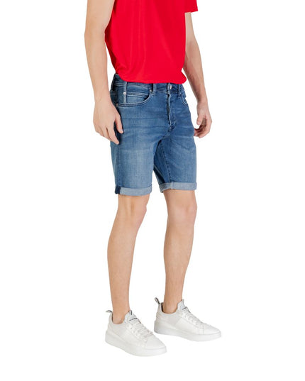 Replay Blue Cotton Bermuda Shorts