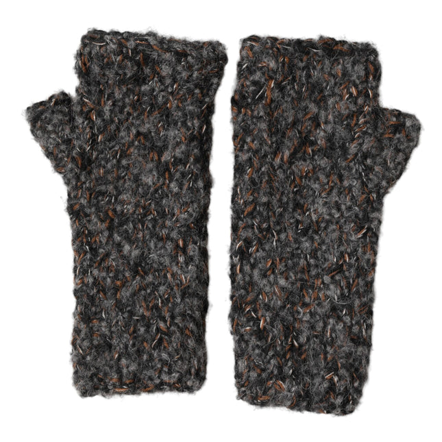 Dolce & Gabbana Gray Virgin Wool Knitted Fingerless Men Gloves