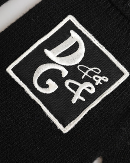 Dolce & Gabbana Black Virgin Wool Knit Hands Mitten Men Gloves