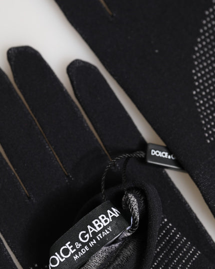 Dolce & Gabbana Black DG Logo Cotton Hands Mitten Men Gloves