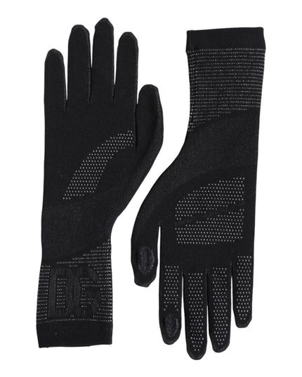Dolce & Gabbana Black DG Logo Cotton Hands Mitten Men Gloves