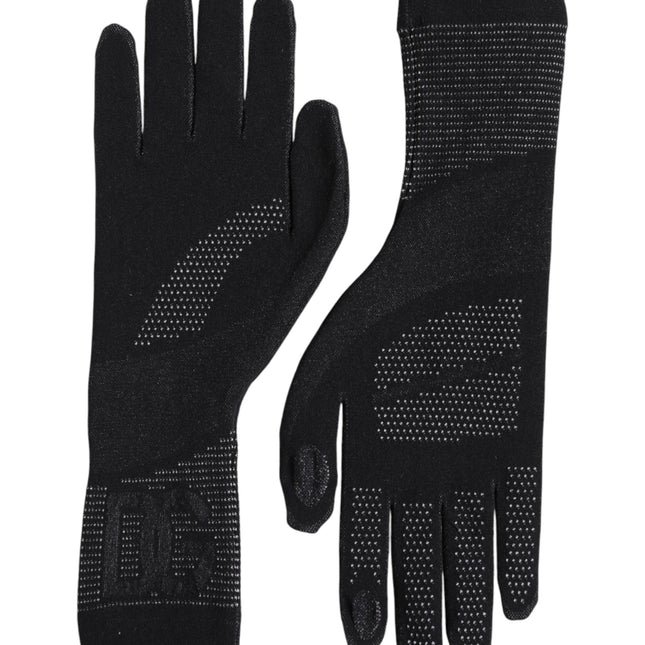 Dolce & Gabbana Black DG Logo Cotton Hands Mitten Men Gloves