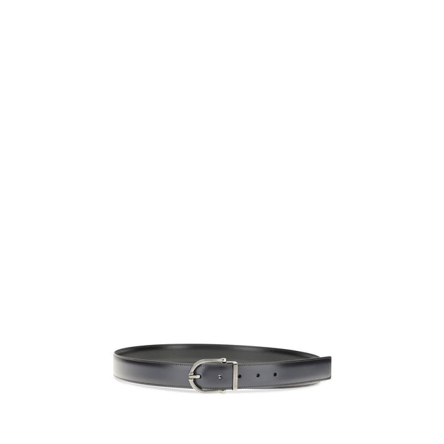 Ferragamo Black Calf Leather Bos Taurus Regular Belt