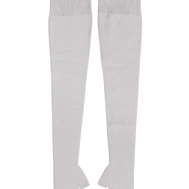 Dolce & Gabbana Gray Virgin Wool Knitted Fingerless Men Gloves