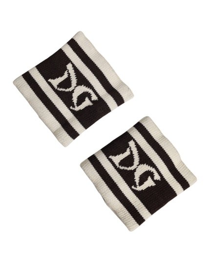 Dolce & Gabbana Black White DG Logo Cotton 1 Pair  Wristband