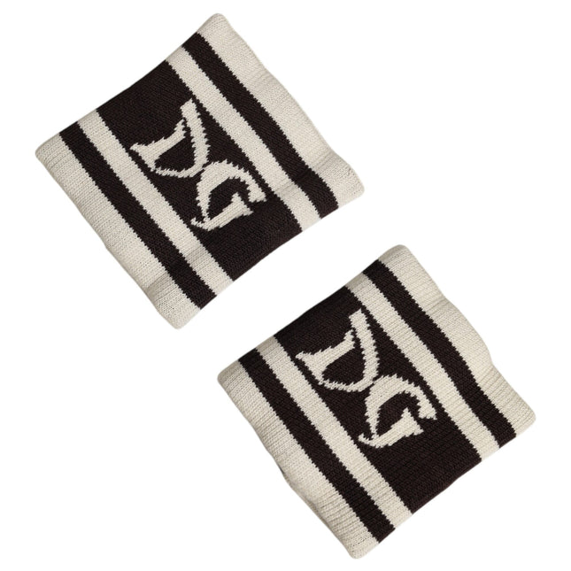 Dolce & Gabbana Black White DG Logo Cotton 1 Pair  Wristband