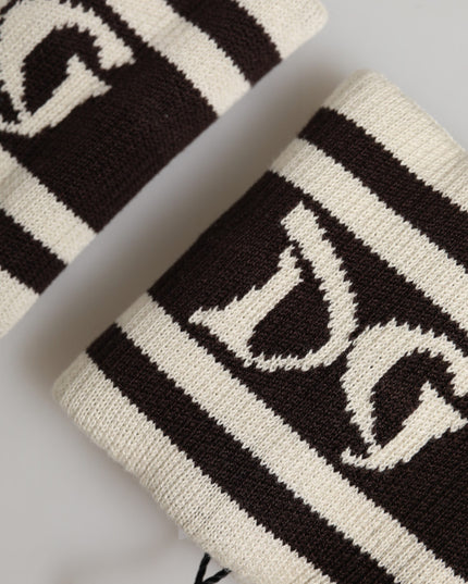 Dolce & Gabbana Black White DG Logo Cotton 1 Pair  Wristband
